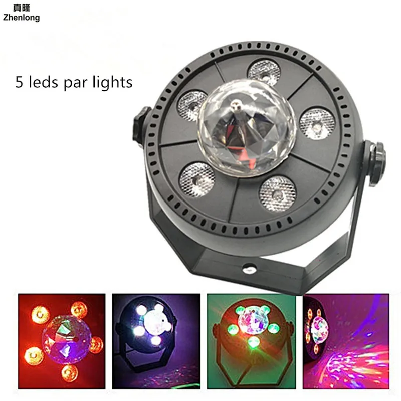 

Mini 11W Dj Laser Disco Ball Stage Light 5 Led Rgb Wash Effect Portable Stage Par Light Auto Sound Activation Indoor Disco Lamp