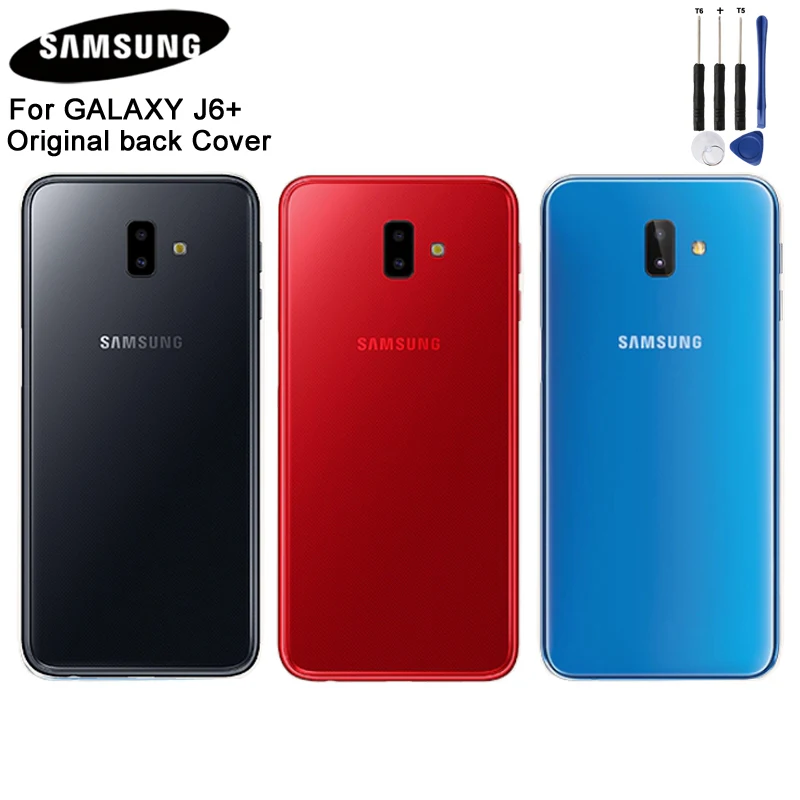Оригинальные чехлы для задней крышки Samsung GALAXY J6 + Задняя стеклянная крышка Корпус