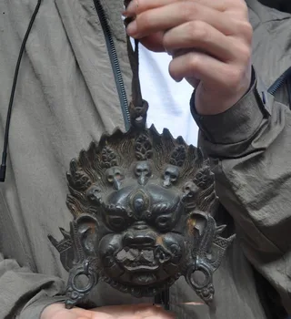 

wedding decoration Tibetan Buddhism bronze Mahakala Dorje Wrathful Deity Buddha mask statue