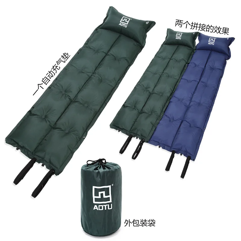 

Camping Mat Outdoor Folding Mat Automatic Inflatable Camping Mat Mattress Self-Inflating Moistureproof Tent Pad With Pillow