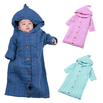 

Solid Color Baby Wrap Swaddle Blanket Knit Lovely Sleeping Bag Sack Stroller Wrap for 0-12 Months Newborns Babies Kids Toddlers