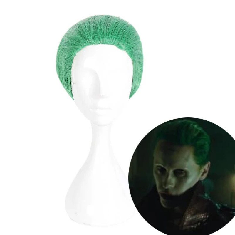 

Suicide Squad Batman The Joker Wig Cosplay Men Women Green Short Hair Halloween Party Role Play Wigs