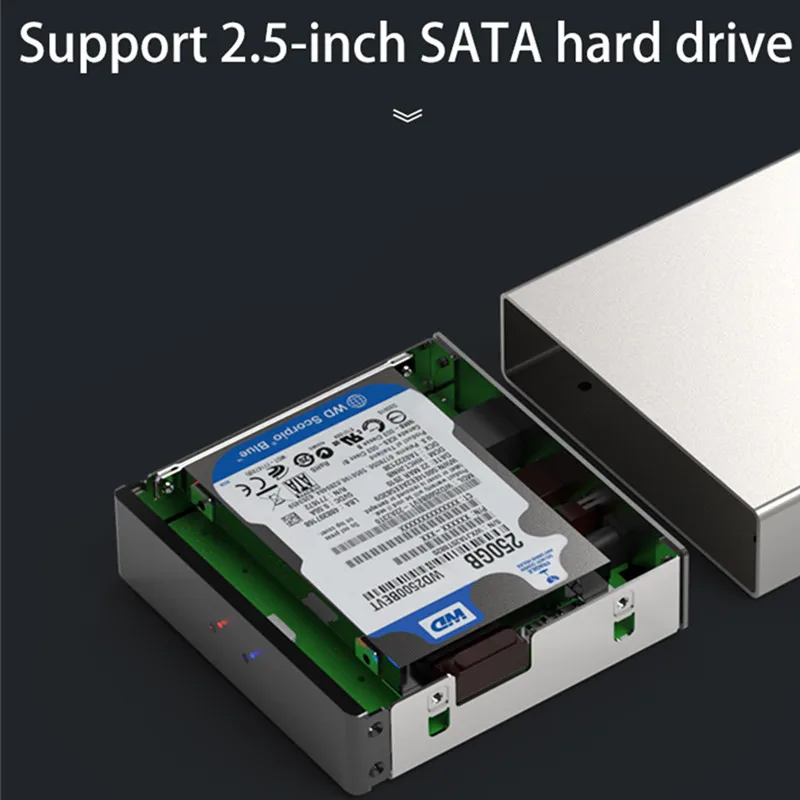 Gigabit Ethernet NAS HDD Enclosure Smart HDD Case for 2 5 Hard Disk Gigabit Ethernet Interface 4