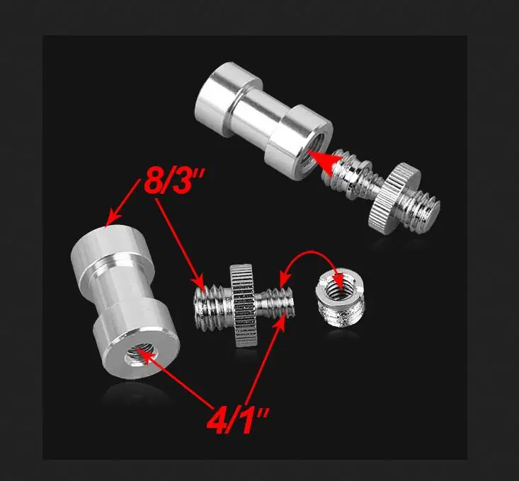 2 conjunto de rosca luz suporte montagem flash torneira adaptador parafuso da câmera 1/4