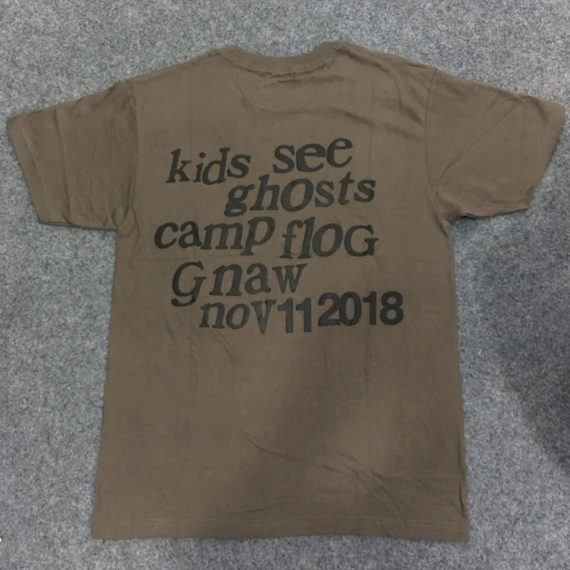 Лето г. Kanye West KIDS SEE GHOSTS печать на пене Футболка Модные мужские хлопковые футболки лучшего качества Kanye West детские футболки