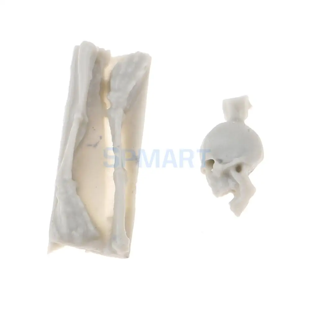 MagiDeal Unassembly Unpainted Kit 1/35 Scale Resin Skull Skeleton Model Mini Sand Table Scene for Friend Birthday Gift