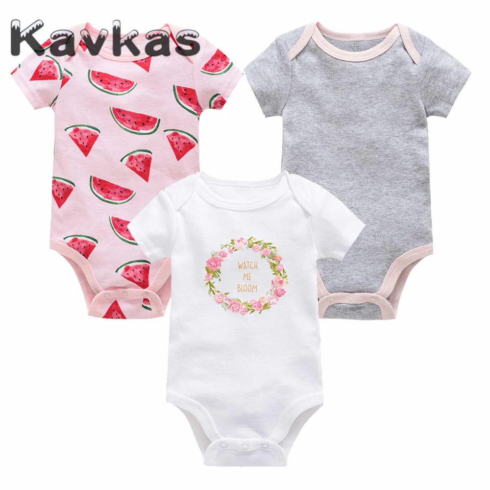 Kavkas 2019 3 قطعة/المجموعة الطفل ملابس قصيرة الأكمام الصيف سراويل قطنية 0-12 أشهر الوليد الطفل ملابس الرضع ارتداء