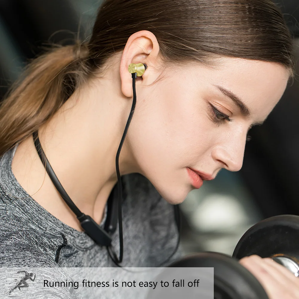 Беспроводные Bluetooth наушники Спортивная гарнитура с шейным ободком и басами