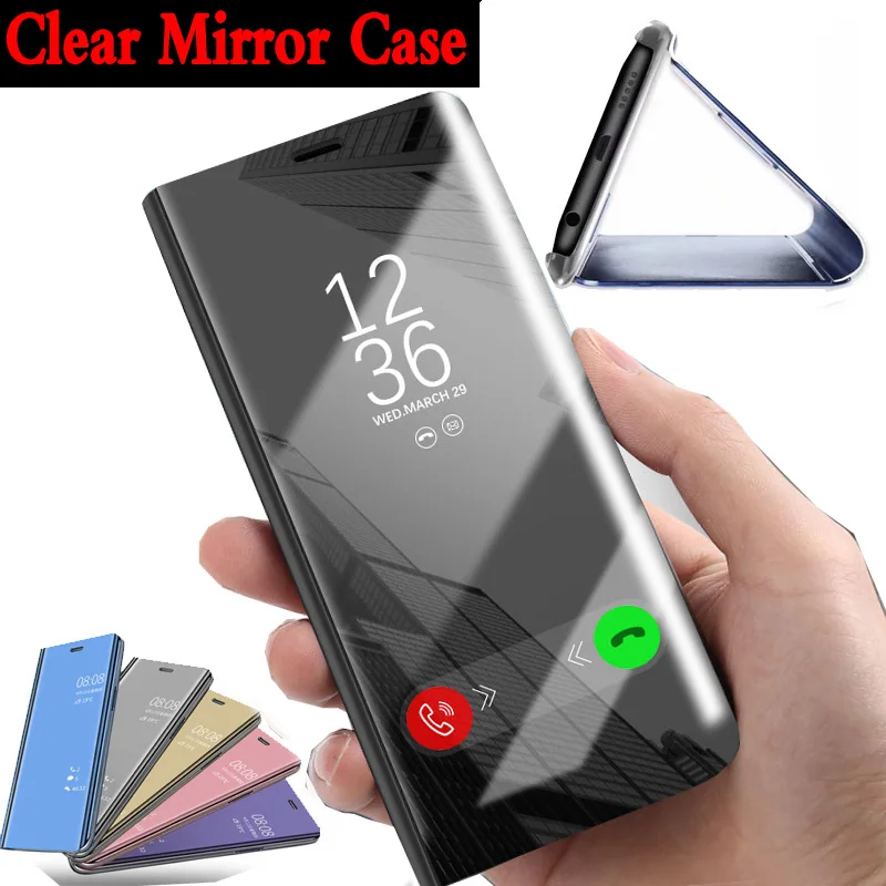 

Smart Flip Mirror Case For Xiaomi Redmi Note 5 6 7 Pro 4 4X S2 5 Plus Case For Mi 9 8 SE A1 A2 Lite SE Pocophone F1 Cover