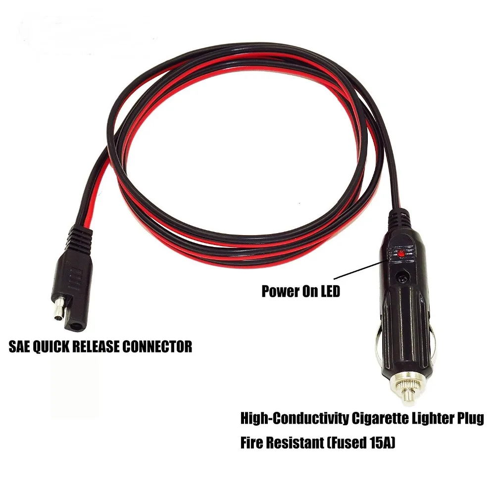 12V 24V 5FT разъем прикуривателя к SAE быстроразъемный адаптер Удлинительный зарядный