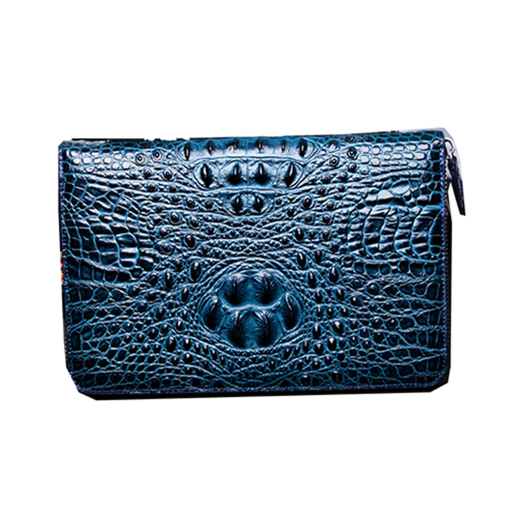 Портфель конверт мужской из спилковой кожи с узором под крокодила|male handbag|handbag