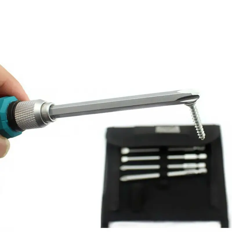 9Pcs set Precision Screwdriver Set 1/4"/6.35mm Slotted Bits With Magnetic Multitool Home Appliances Repair Hand Tools