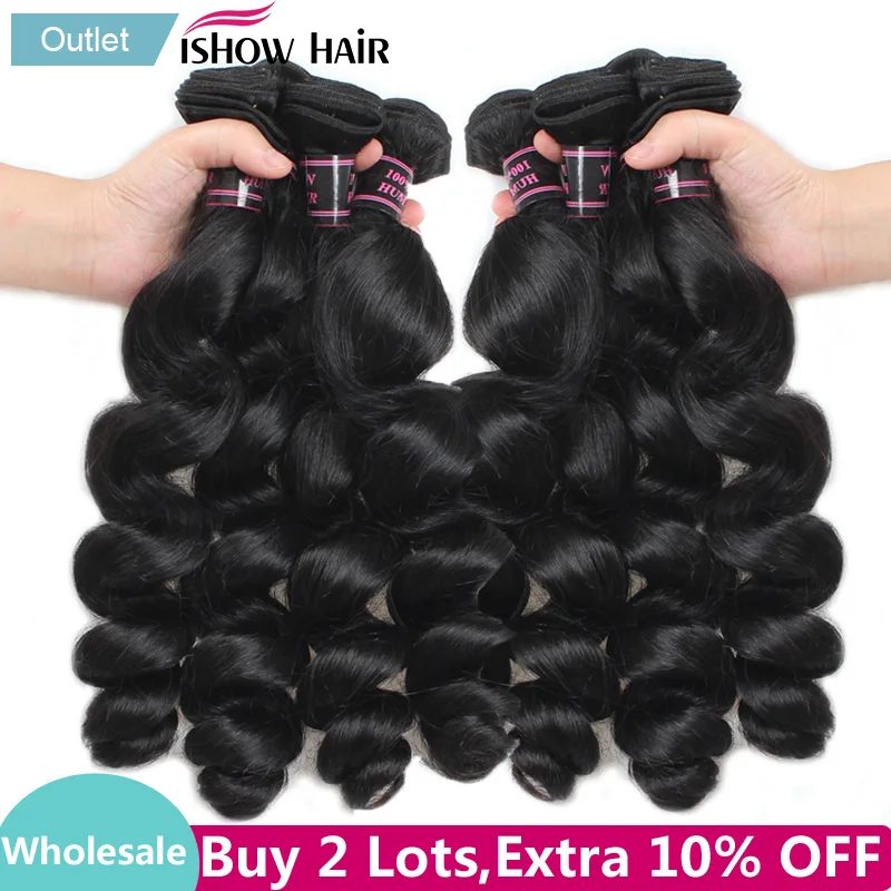 0 : Buy Ishow Wholesale Brazilian Hair Bundles Loose Wave Human Hair Bundles 100% ...