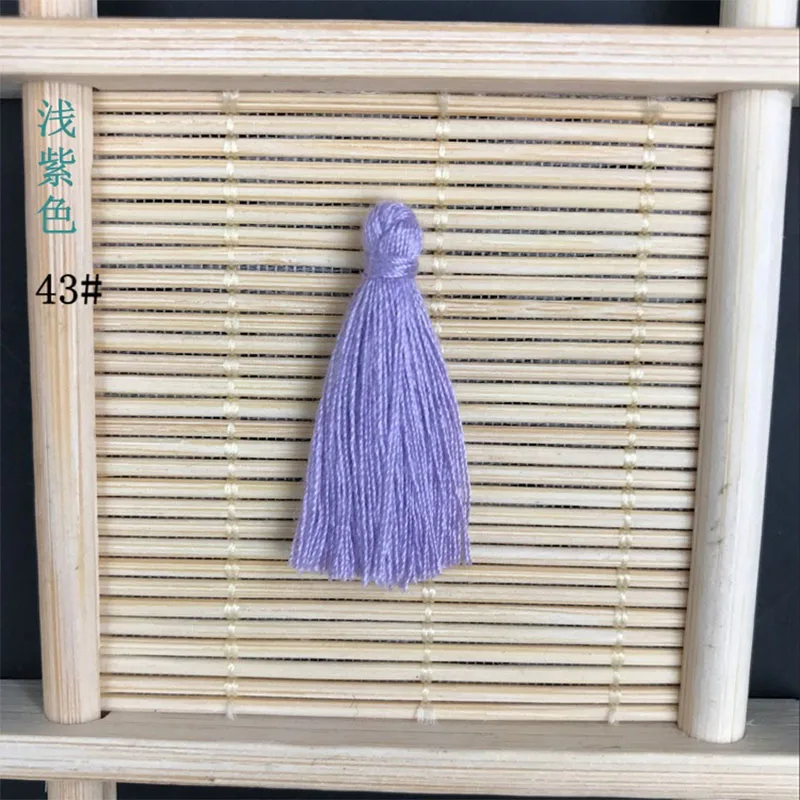 100PCS 3CM Mini Cotton Thread Fabric Tassel DIY Pendant Jewelry Key Making Fringe Trim Craft Tassels Sewing Accessories - Цвет: 43