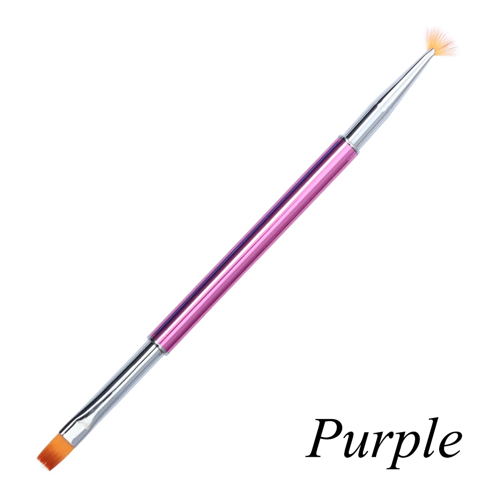1 шт. УФ-гель Акриловая кисть для дизайна ногтей рисунок веер цветок линия строитель дизайн ногтей Французский маникюр DIY ручка инструмент TRP06 - Цвет: Purple