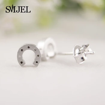 

SMJEL 2017 Fashion Jewelry New Cute Tiny Horseshoe Stud Earrings for Women Punk Pendients Bijoux Girl Gifts