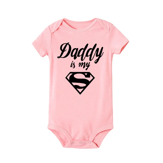 Детский хлопковый комбинезон с надписью Dad Is My Superhero|Боди для малышек| |