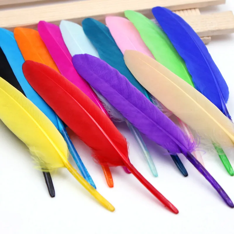 100 шт. декоративные серьги в виде гусиных перьев 12 14 см|decorative feathers|chicken feathergoose feathers