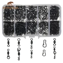 Hyaena 200 шт., быстросменный Поворотный Комплект для ловли карпа, матовые черные длинные Вертлюги для ловли карпа, аксессуары для ловли карпа, снасти