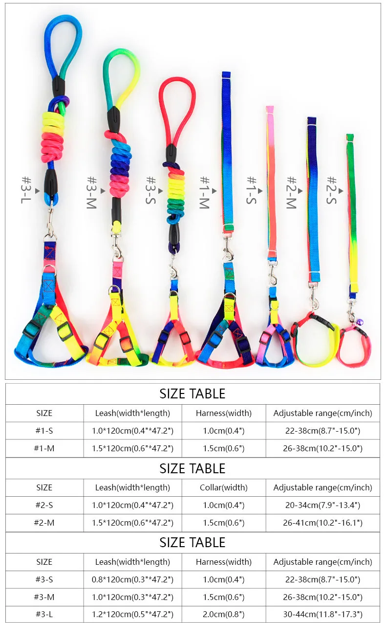 Красочные поводки для больших собак, поводок для маленьких собак, поводок для собак, поводок для щенков, Аксессуары для кошек, поводок для собак, поводок для собак, базовые ошейники