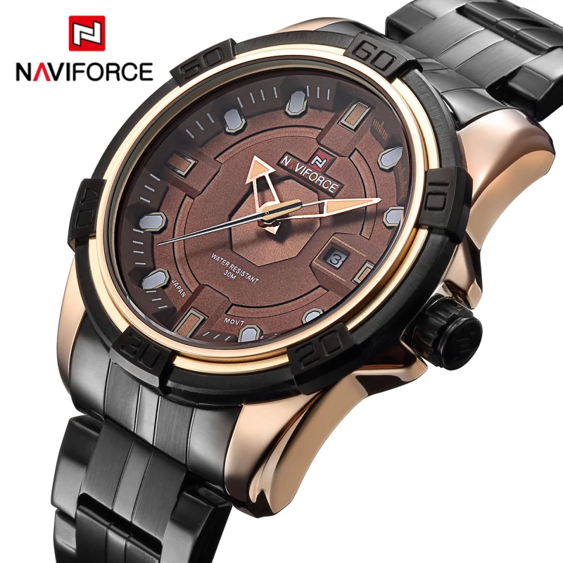 

Luxury Brand NAVIFORCE Men Watch Fashion casual Sport Mens Watches waterproof Stainless Steel Quartz Clock reloj hombre 2018