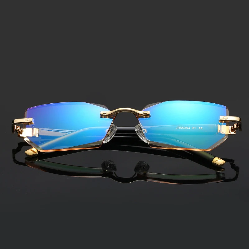 VCKA Fashionable Ultralight Rimless Reading Glasses Yellow Lens Anti-Blu-Ray Computer Glasses Presbyopia Glasses+1.0 to +4.0