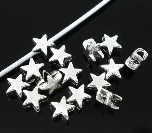 DoreenBeads цинк металлический бусины вставки из сплава в форме звезды серебряный