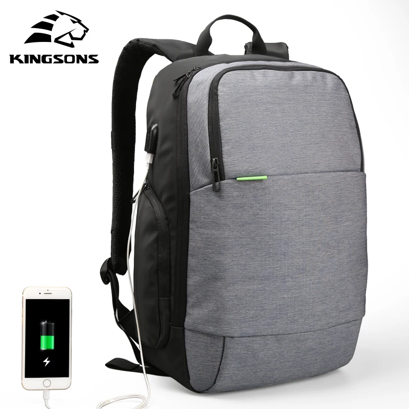 Kingsons женский рюкзак для ноутбука с usb подзарядкой противоугонная модная сумка 15