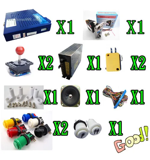 arcade game kit for 412 in 1, coin acceptor, power supply, speaker, lighted joystick, lighted 1P2P button, part for game machine