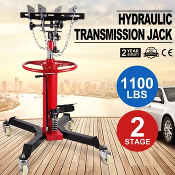 

1100 LB 2 Stage Hydraulic Transmission Jack w/ 360 Swivel Wheels Lift Hoist