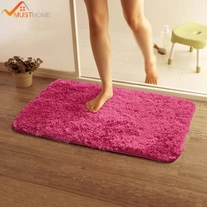 

50*80cm/19.68*31.49in bath mat anti-slip Solid Home bathroom rugs bathroom carpet