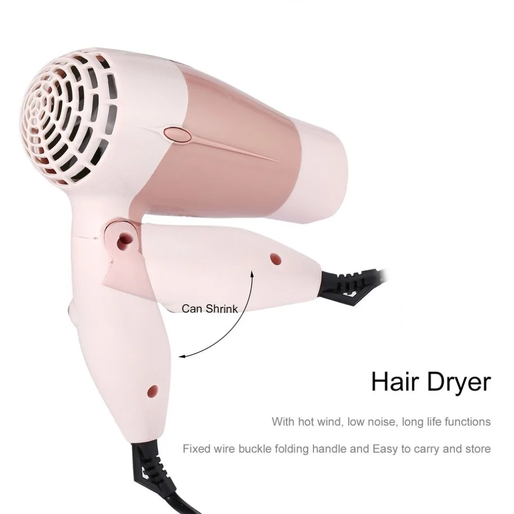 

Mini Foldable Electric Hair Dryer Portable Traveller Compact Ceramic Hair Blower Styling Tools Electric Hairdryer 220V EU Plug