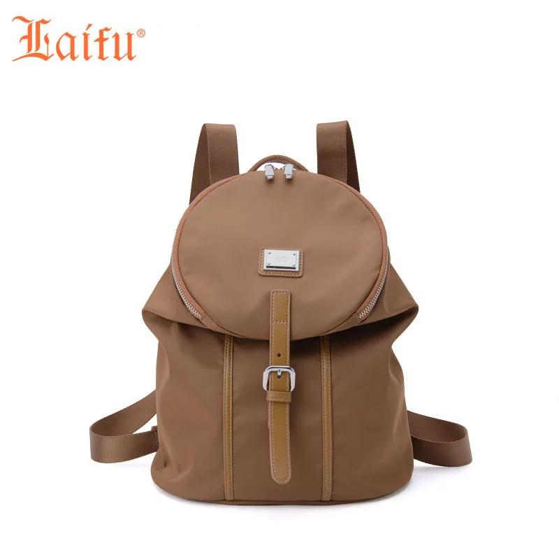 Famous Brand Laifu Design Women Lightweight Nylon Bag Teenage Girls School Backpack Preppy Style Shopping Travel