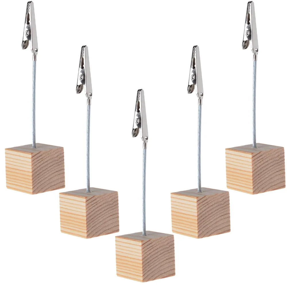 5 STKS Lichtgewicht Cube Base Memo Clips Houder met Alligator Clip