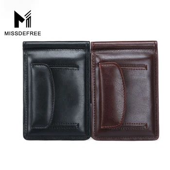 

Oil Wax Leather Vintage Wallet for Men Women Money Clip Purse With Back Pocket Identity Theft Credit Card Slot Case Protection