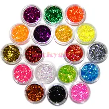 18 цветов лак для ногтей розовый фиолетовый смешанный лак для ногтей порошок Шестигранная форма блеск для ногтей Пудра с пайетками Советы Набор для маникюра