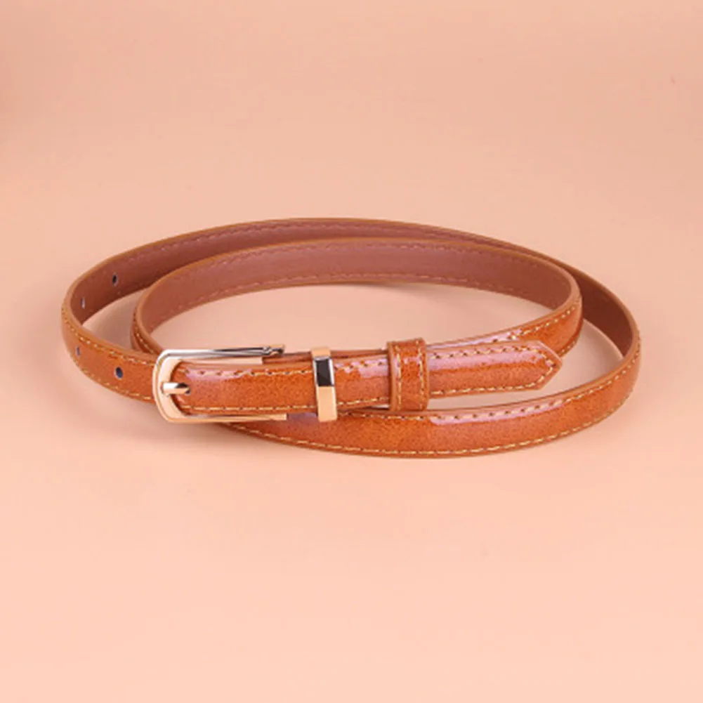 New Style Candy Color Belts Fashion Leather Thin Belt Pink Lovely Small
