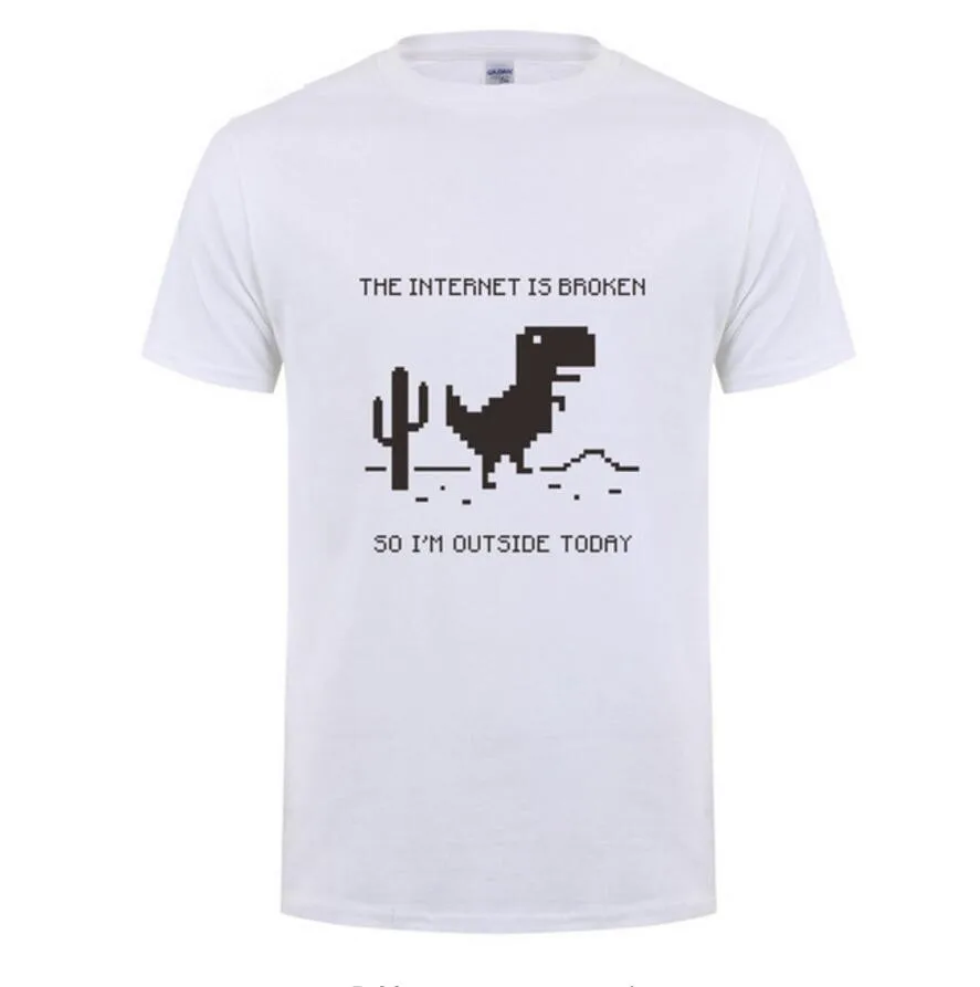 

2019 Custom Tshirt Men Tshirt The Internet Is Broken Web Page Computer Cotton Messi T-Shirt Funny Men T Shirt Tops Tee Camisetas