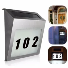 Водонепроницаемый беспроводной светодиодный Солнечный настенный светильник с дверными номерами для украшения сада на открытом воздухе для дома на террасе