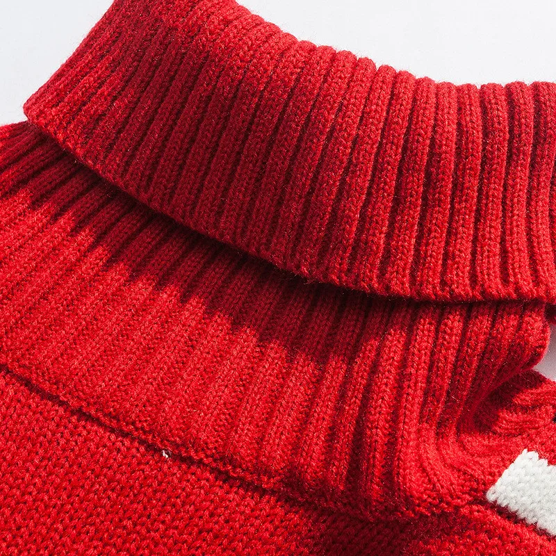 Модный вязаный свитер с высоким воротником в стиле Харадзюку для мужчин, свитер с высоким воротником для мальчиков, свитер в уличном стиле, джемпер большого размера