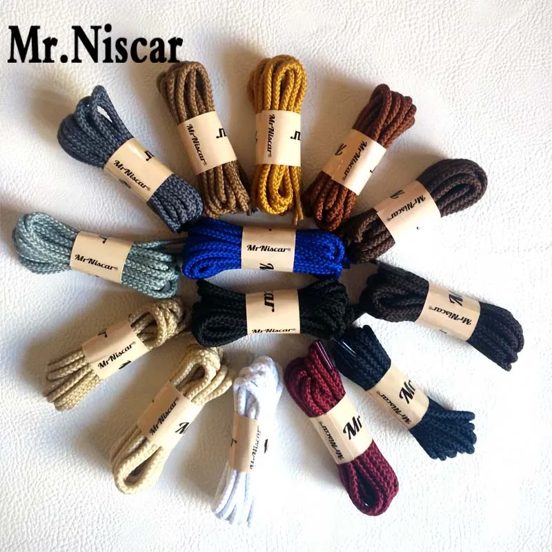 

Mr.Niscar 5 Pair Polyester Round Shoelaces Hiking Walking Camping Shoelaces for Skate Boots Fashion Work Shoes Shoe Laces