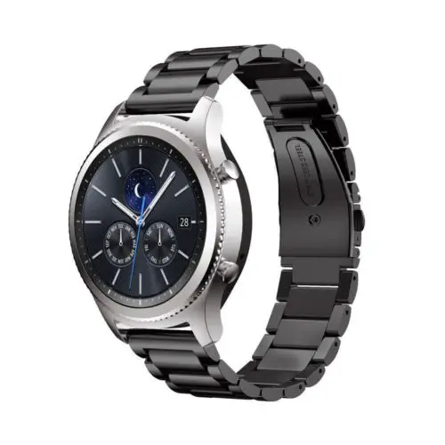 Gear S2 Frontier полосы, CHENGXI Премиум твердые нержавеющая сталь часы полосы браслет ремешок для samsung gear S2 Galaxy часы S2 - Цвет ремешка: Black