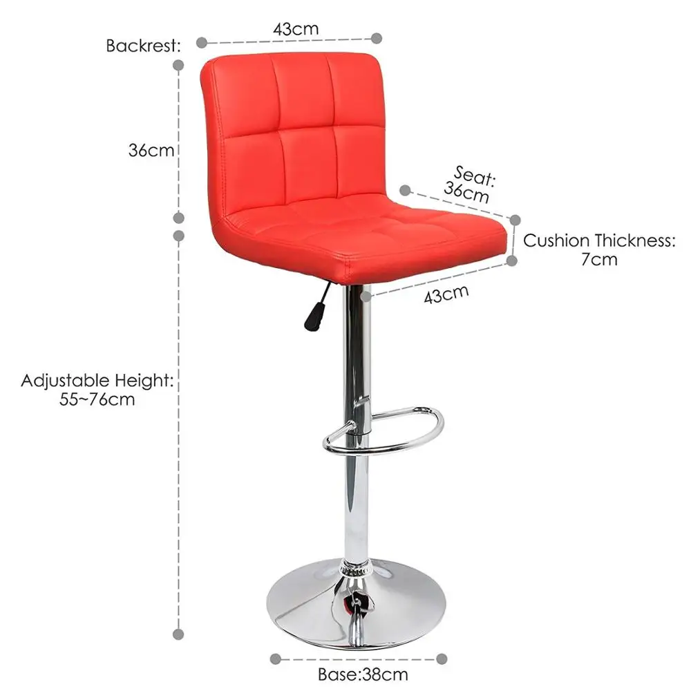 IntimaTe WM 2Pcs/set Adjustable Red Bar Chair PU Leather Lift Swivel Bar stools Lift Modern Minimalist Home Rotating  A4