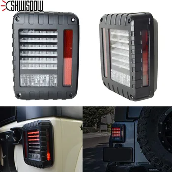 

2Pcs USA/EU edition reverse brake turn signal LED Tail Lights Lamp Rear Assemblies for Jeep Wrangler JK 2 / 4 Door 2007-2017