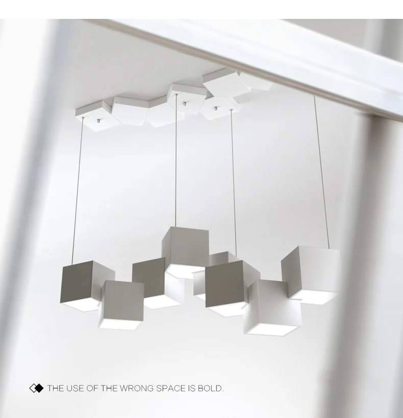 Nordic дизайнер магический куб Led Люстра Творческий книги по искусству галерея гостиная ресторан люстра приспособления для подвесных светильников