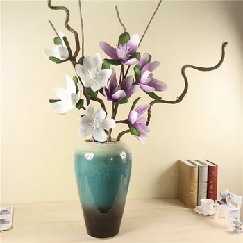 

new arrival big size pu real touch flower EVA Magnolia yulan