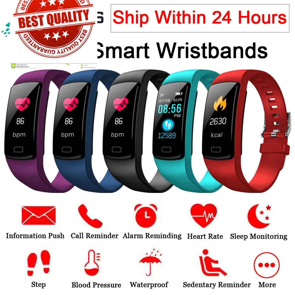 

y9 Smart Bracelet Watch color Waterproof Heart Rate Monitor Pulsometer Blood Pressure Fitness Tracker Smartband PK mi band 3