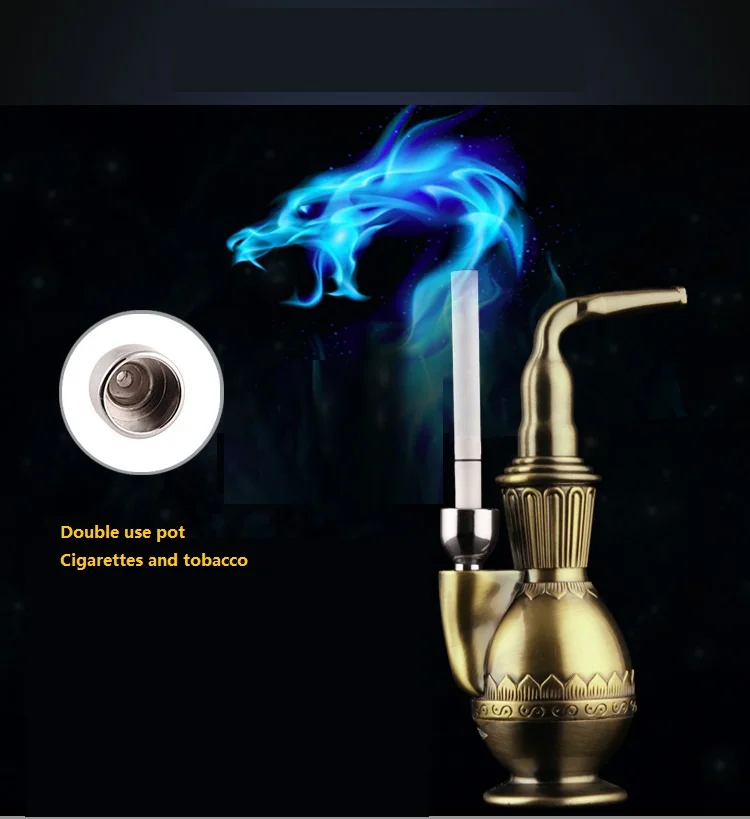Shisha Pipes Accessories water pipe, cigarette / tobacco, double use with long Straw , metal