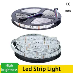 5 M RGB Светодиодные полосы 3528 5050 Водонепроницаемый 12 V 60leds/M гибкая освещение дома украшение лента Luz монохромный