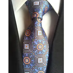 Фабрики Новое поступление Geometirc жаккардовые узоры 100% шелк Классические мужские галстуки Свадебная вечеринка костюм с галстуком галстук